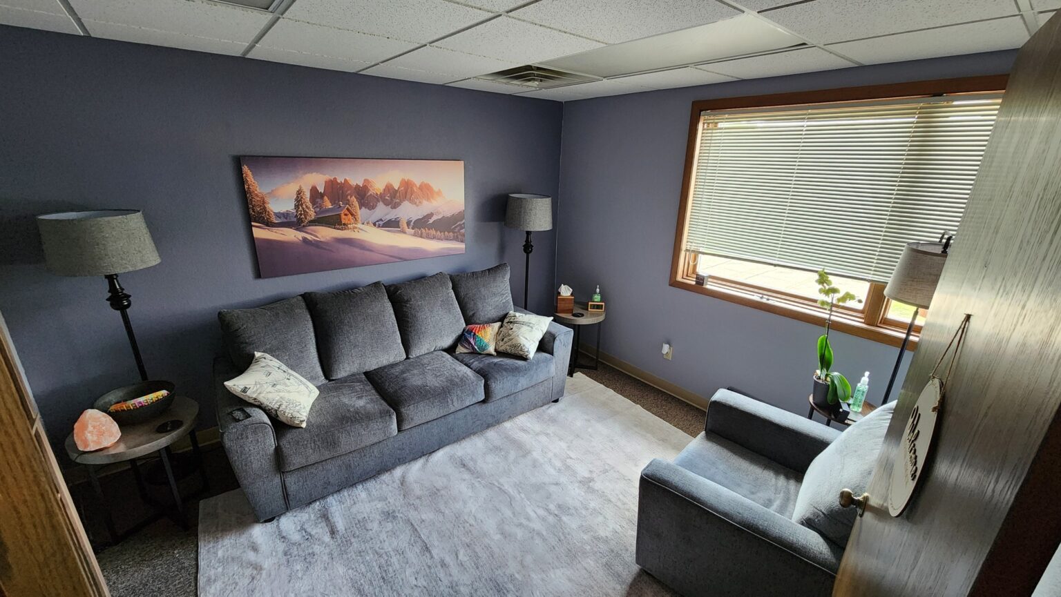 Serene office space for therapy sessions